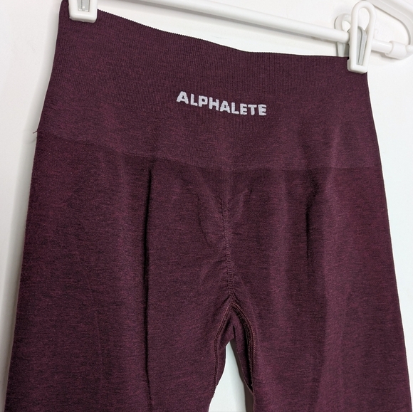 Alphalete Maroon Workout Exercise Leggings S - Picture 4 of 11
